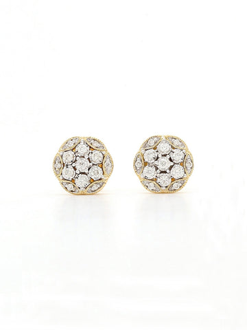 Real Diamond Illussion Cluster Stud Earring - Zest Mélange 