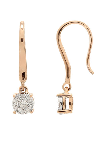 Real Diamond Illussion Cluster Dangling Earring - Zest Mélange 