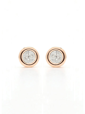 Real Diamond Illussion Cluster Stud Earring - Zest Mélange 