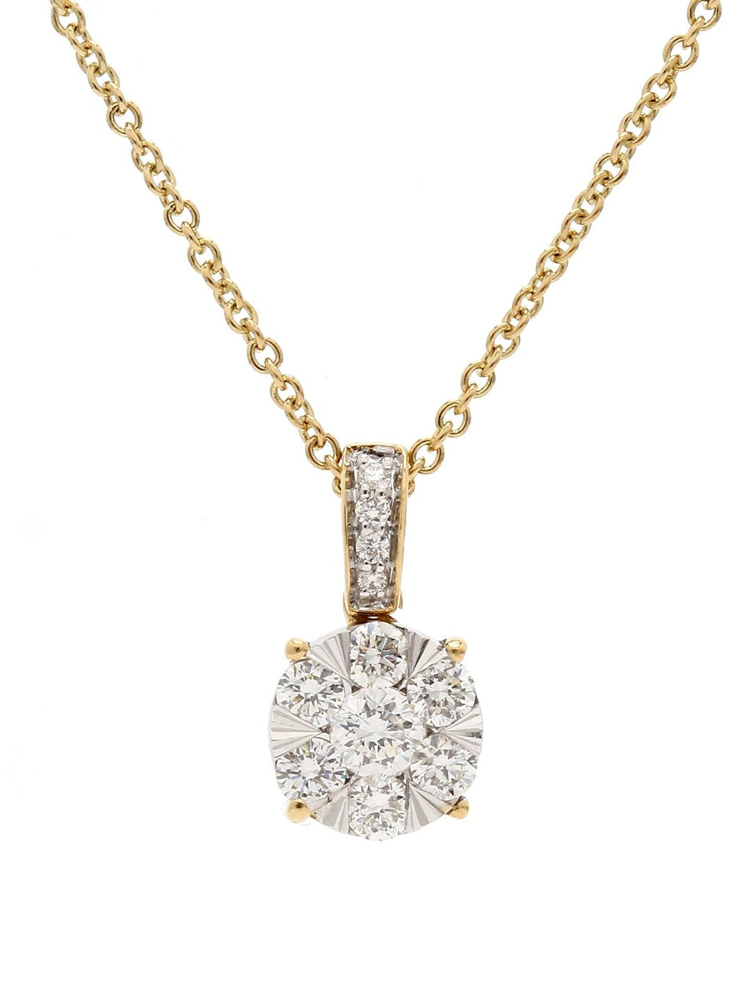 Real Diamond Illussion Cluster Pendant With Chain - Zest Mélange 