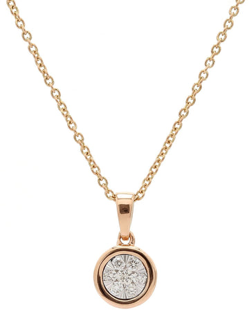 Real Diamond Illusion Cluster Solitaire Look Pendant With Chain - Zest Mélange 