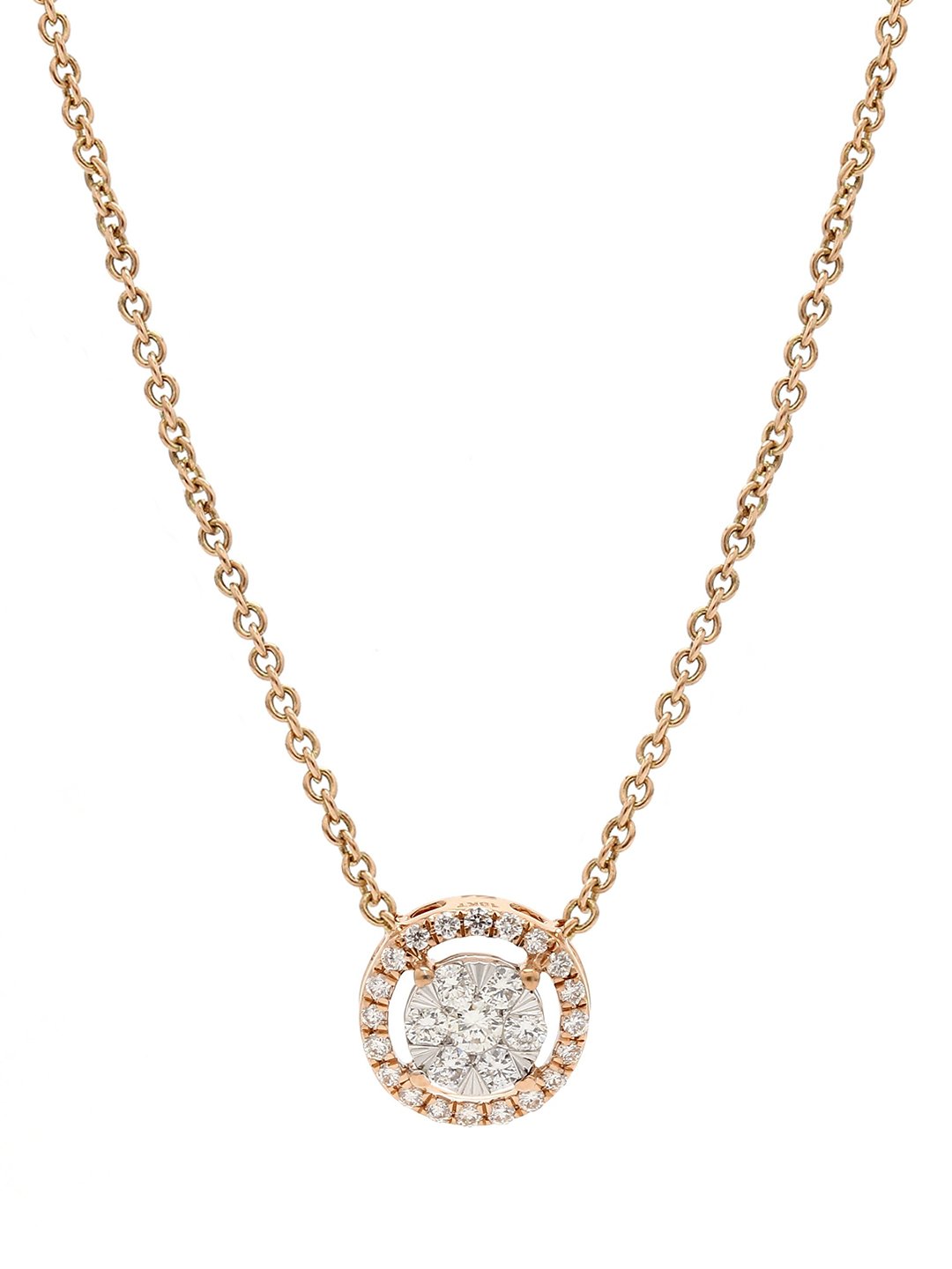 Real Diamond Illussion Solitaire Pendant With Diamonds by the yard Chain - Zest Mélange 