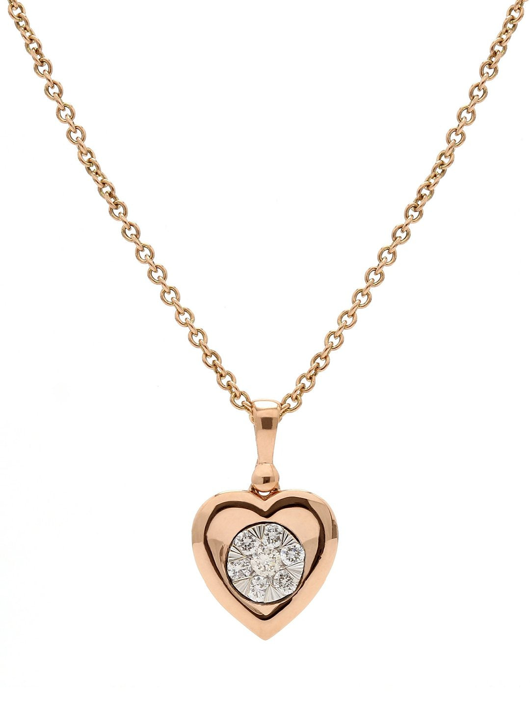 Real Diamond Illussion Cluster Heart Shape Pendant With Chain - Zest Mélange 