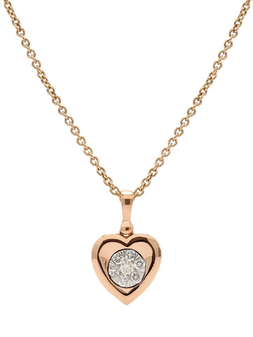 Real Diamond Illussion Cluster Heart Shape Pendant With Chain - Zest Mélange 