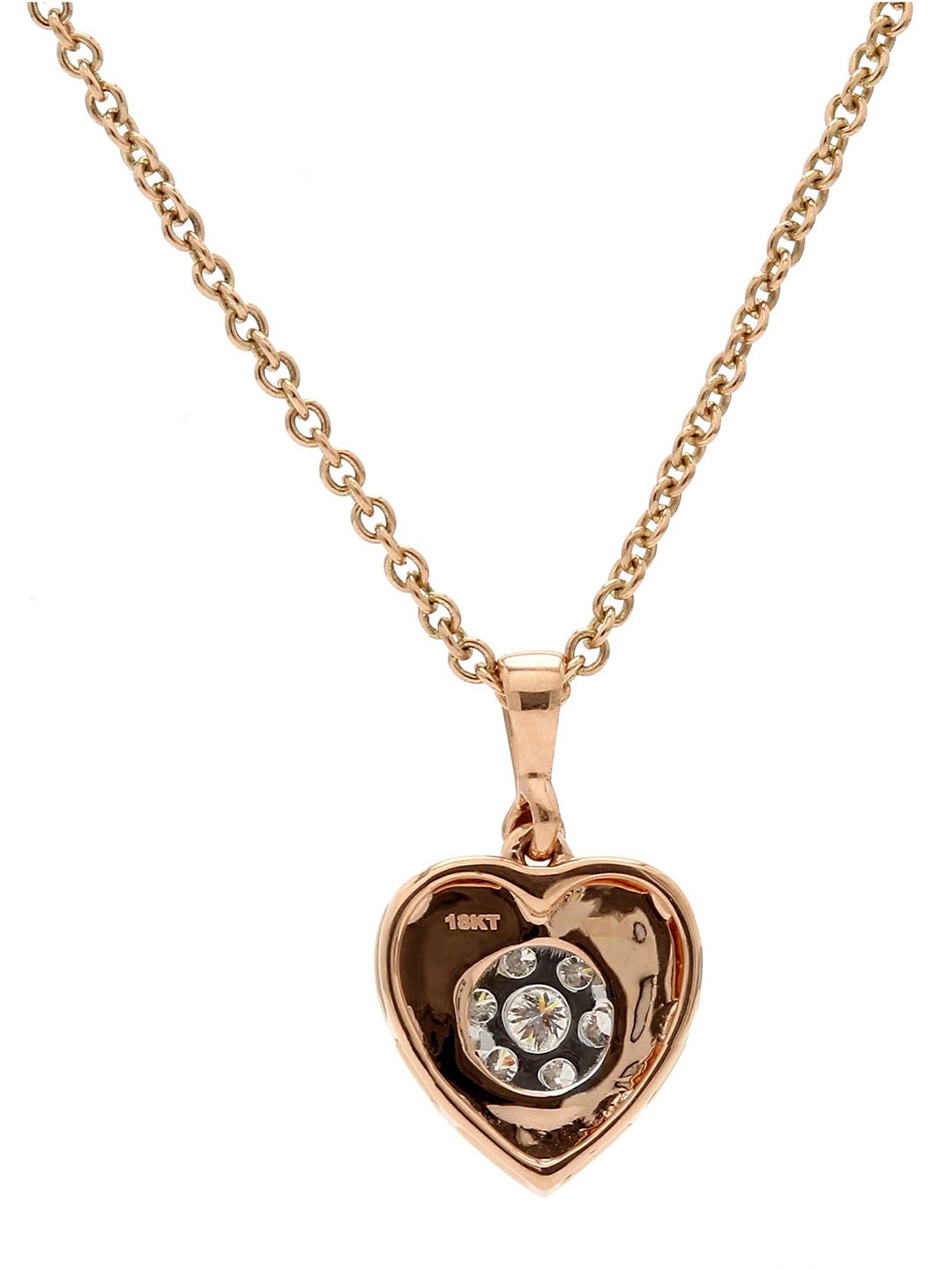 Real Diamond Illussion Cluster Heart Shape Pendant With Chain - Zest Mélange 