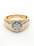 Real Diamond Mens Two Tone Cluster Ring