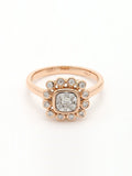 Real Diamond Illusion Cluster Ring