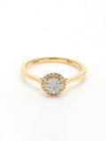 Real Diamond Illusion Cluster Ring