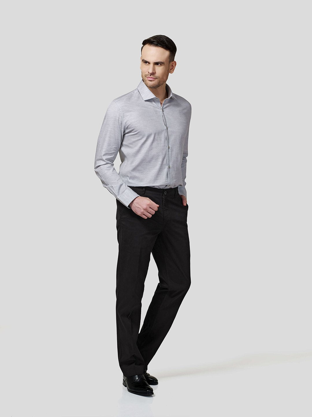 Dobby Spread Collar Shirt - Zest Mélange