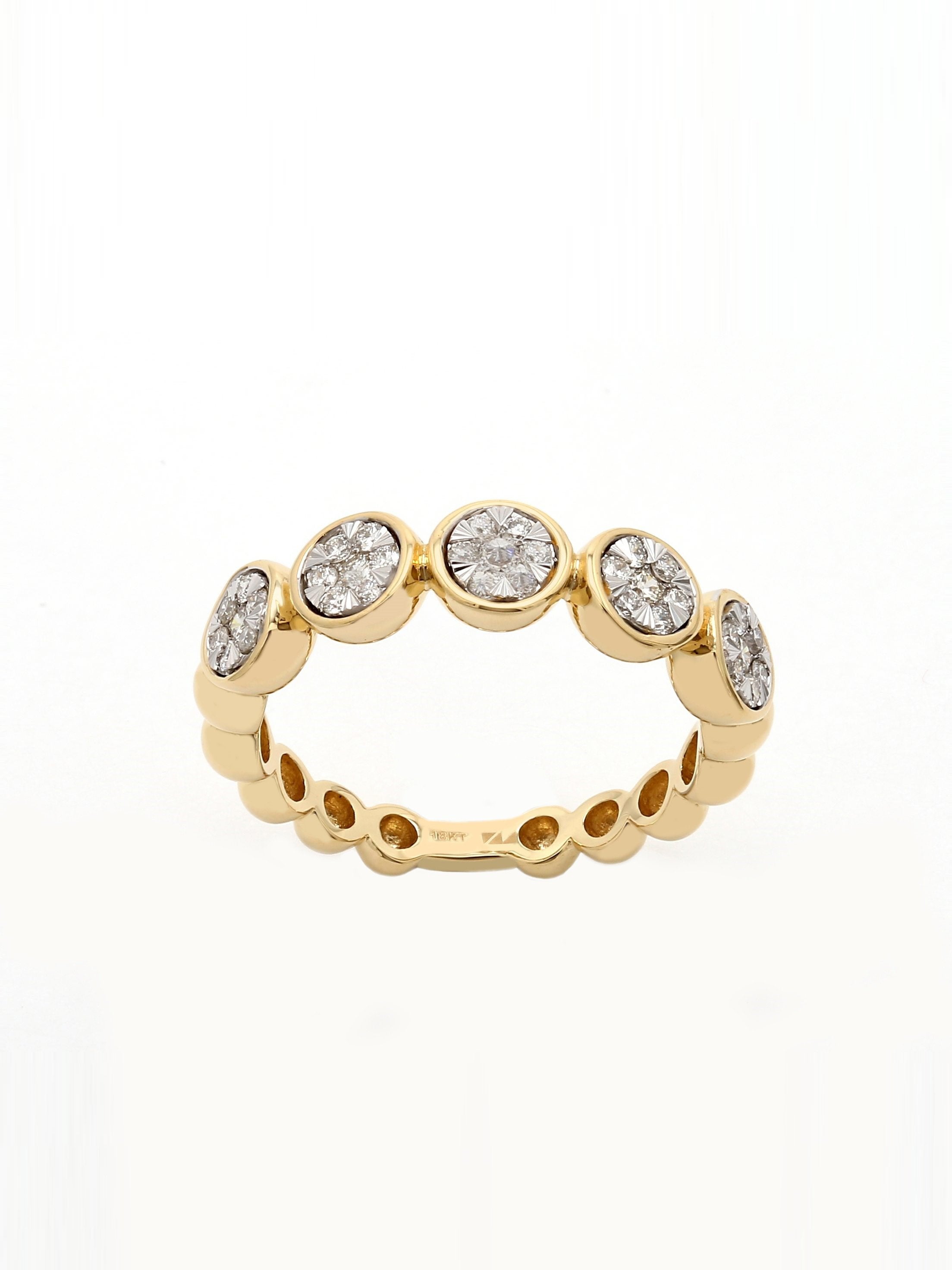 Real Diamond Illussion Cluster Band Ring - Zest Mélange 