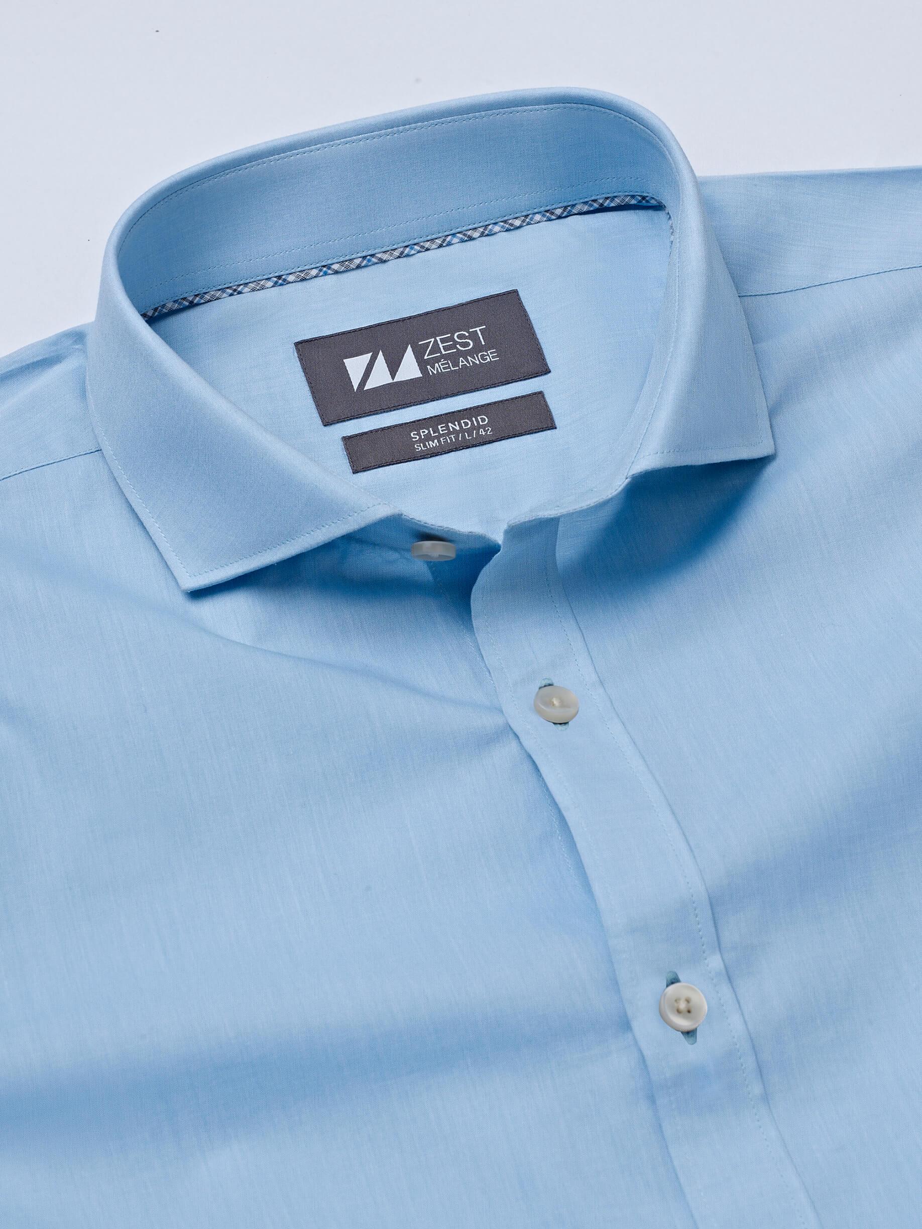 Cut Way Collar Shirt With Contrast Piping Detail - Zest Mélange