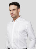 White Shirt with Contrast Button Detail - Zest Mélange 