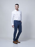 Chino With Diagonal Back Dart Detailing (Blue) - Zest Mélange 