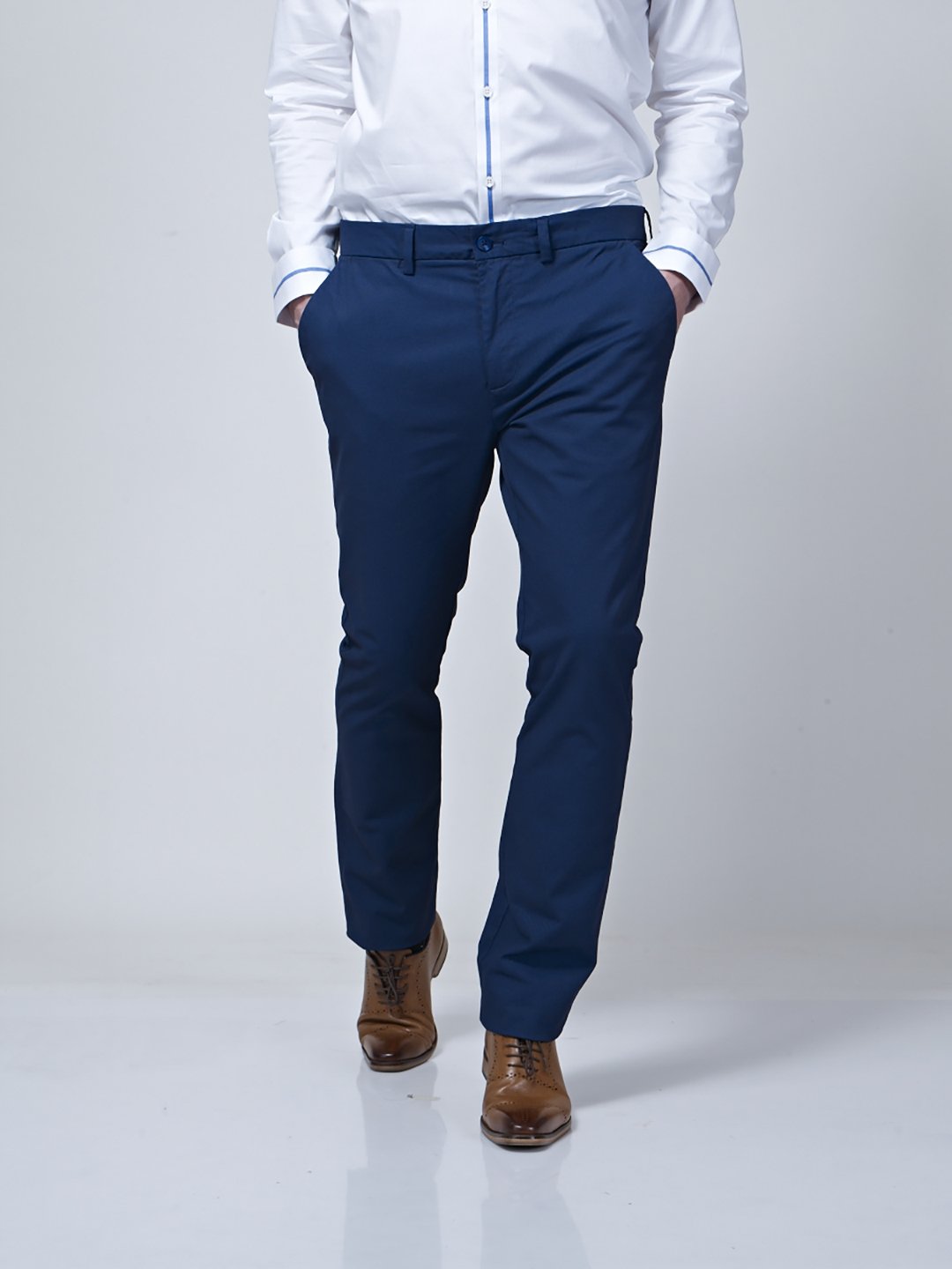 Adjustable Waist Band Detail Chino - Zest Mélange
