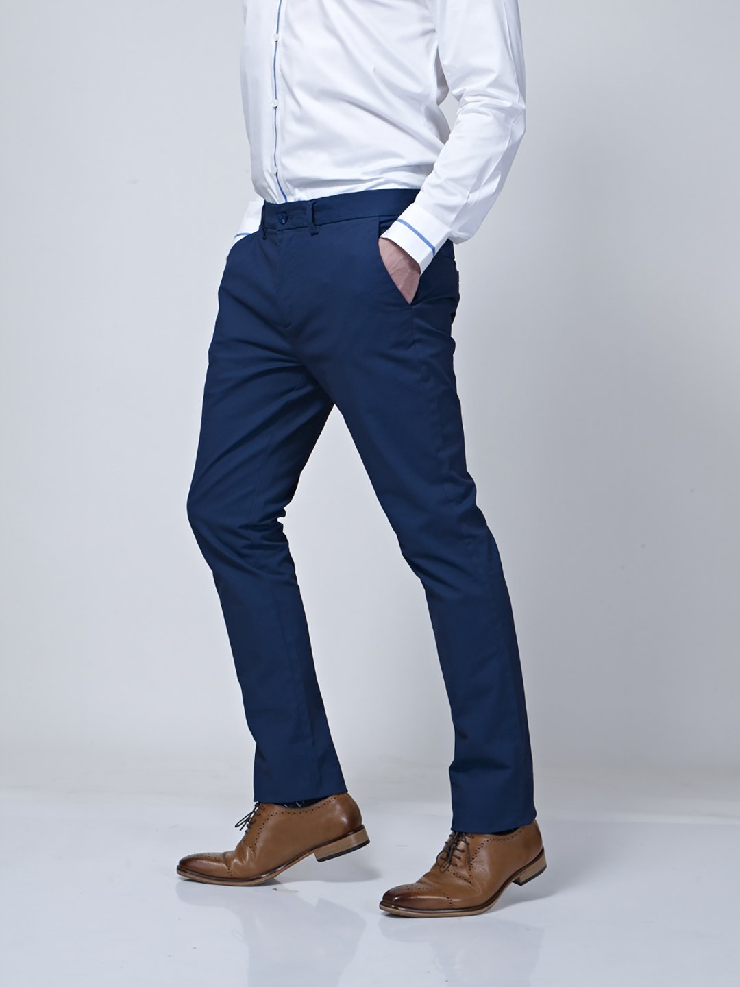 Adjustable Waist Band Detail Chino - Zest Mélange
