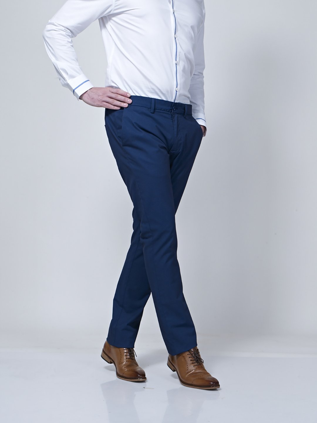 Adjustable Waist Band Detail Chino - Zest Mélange