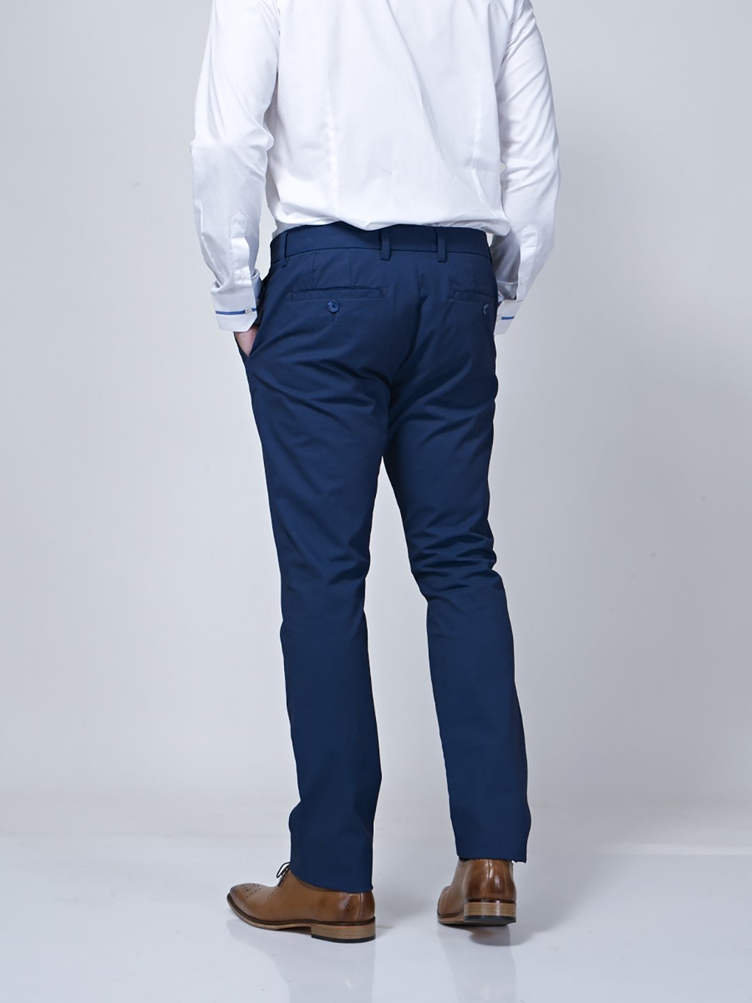 Adjustable Waist Band Detail Chino - Zest Mélange
