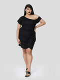 Dark Illusion Off the Shoulder Dress - Zest Mélange 