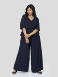 Mid Night Lush Wrap Around Top with Flared Pants