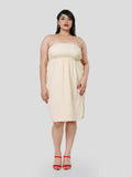 Neutral Essence of Gathered Tube Dress