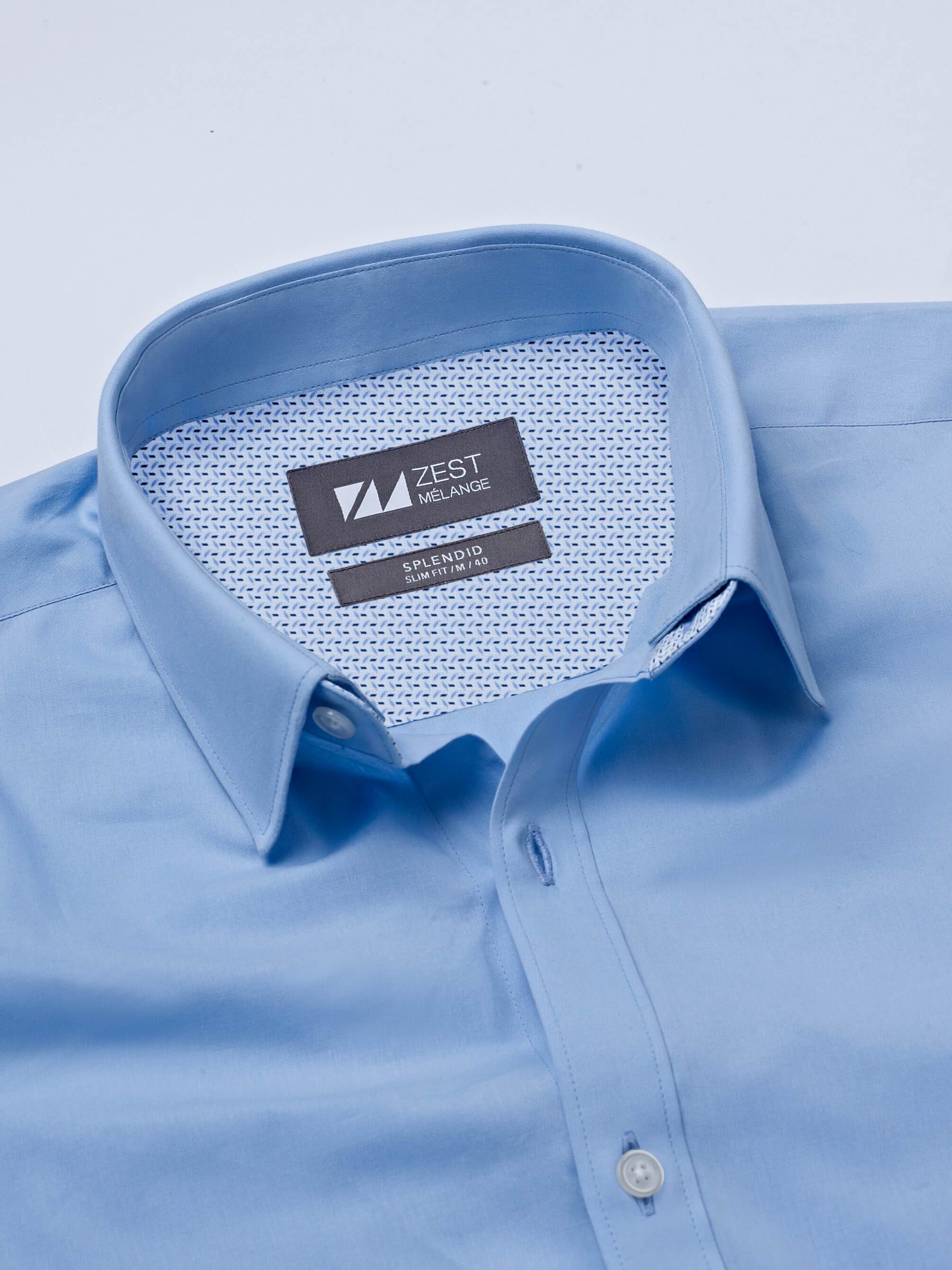 Detachable Collar Shirt with Printed Trim Detail - Zest Mélange