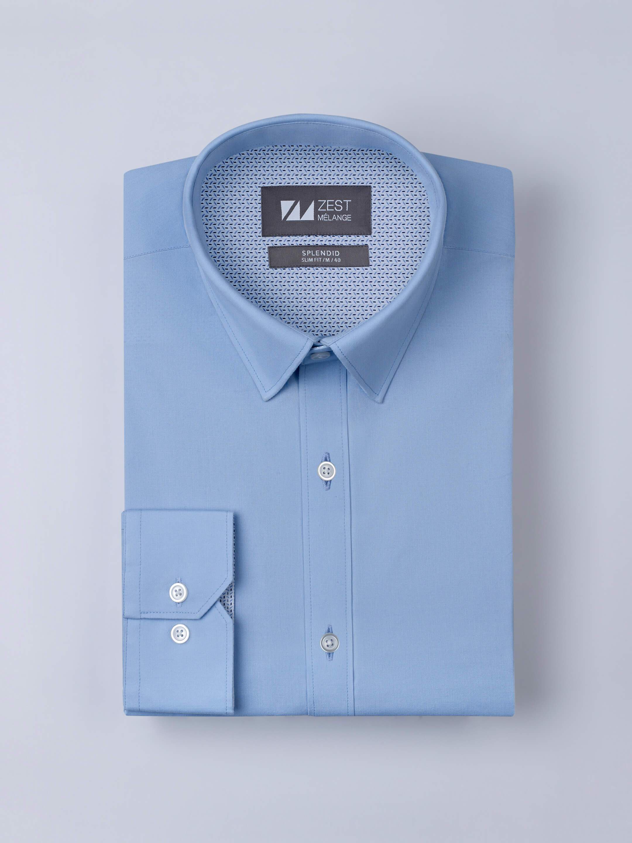 Detachable Collar Shirt with Printed Trim Detail - Zest Mélange