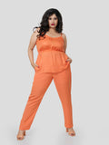 Gorgeluscious Strappy Top with Narrow Pants - Zest Mélange 