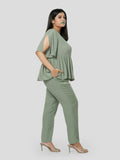 Terrific Harmony  of Flared Top with Narrow Pants - Zest Mélange 
