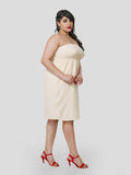 Neutral Essence of Gathered Tube Dress - Zest Mélange 