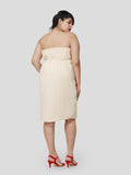 Neutral Essence of Gathered Tube Dress - Zest Mélange 