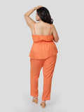 Gorgeluscious Strappy Top with Narrow Pants - Zest Mélange 