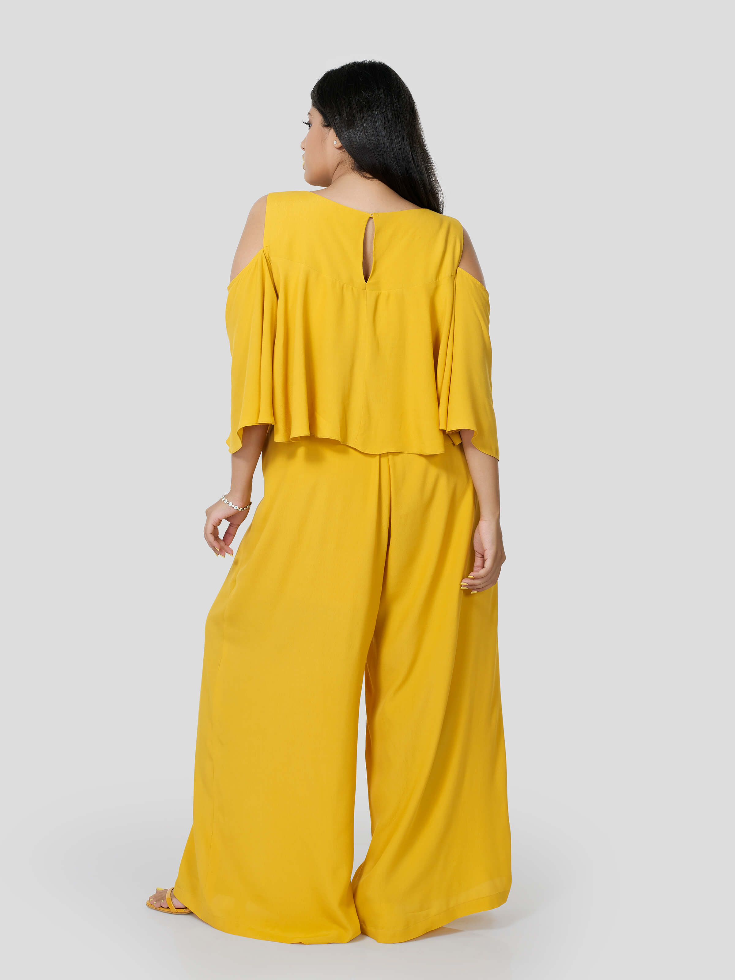 Statuesque Off Shoulder Flared Top with Flared Pants - Zest Mélange 