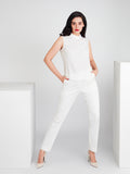 Majestic White Straight fit Pant - Zest Mélange 