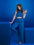 Suave Wide Waist Band Flared Pants - Zest Mélange 