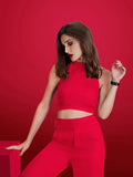 The Breeze Short & Fitted  Crop Top - Zest Mélange 